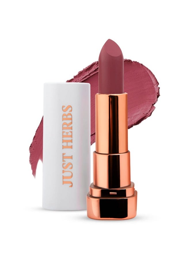 Just Herbs Matte Lipstick, Hydrating Nourishing And Liquid Waterproof Long Stay Relaxed Matte Bullet Lipsticks For Women 4.2 Gm (Dirty Rose)  - Image 1