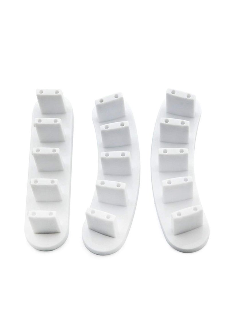 Rolabling - 3pcs False Nail Art Tips Practice Display Stand Tool with 10 pcs False Nail Tips for Gel Nail Polish DIY Nail Training Tools White - Image 1