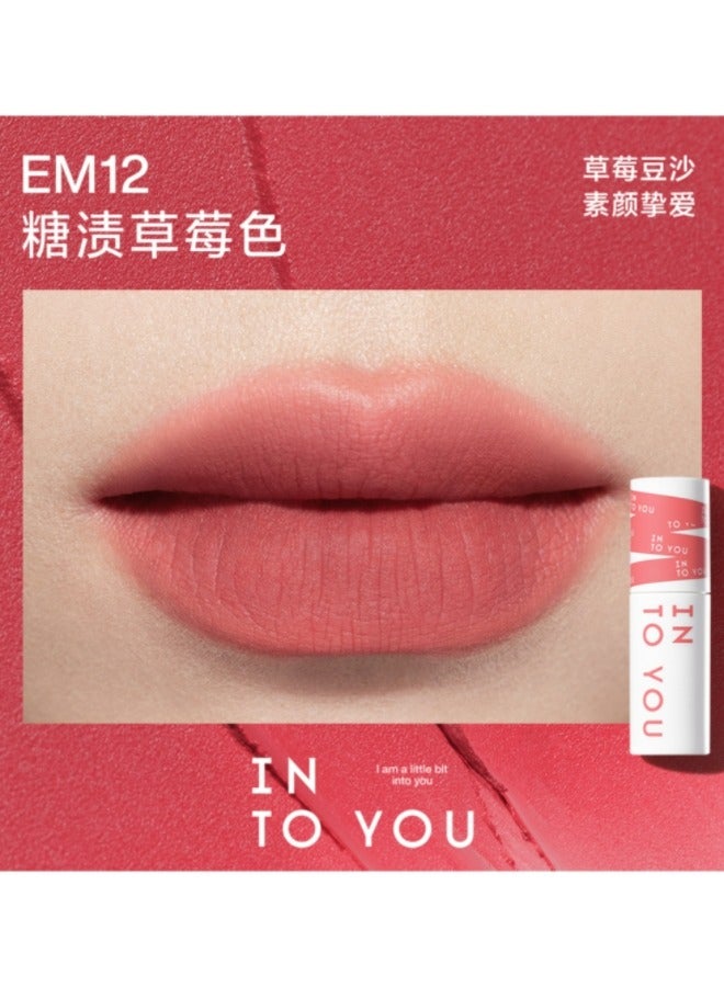 INTO YOU EM12 Strawberry Jam Lip Mud - Sweet Elegance for Everyday Beauty