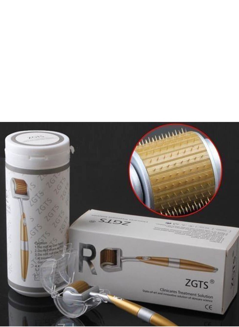 ZGTS - 1  mm Gold Micro Needle Derma Roller Facial Massager Skin Therapy Roller - Image 1
