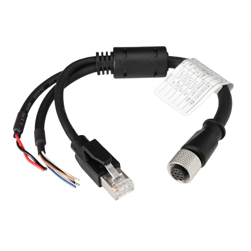 HangTon M12 Aviation 12 Pin Female Cable for DJI Livox Mid360 LiDAR Sensor to Computer Ethernet Power Debugging 1 to 3 Splitter ACoded Connector to RJ45 and Flying Leads 25cm - Image 2