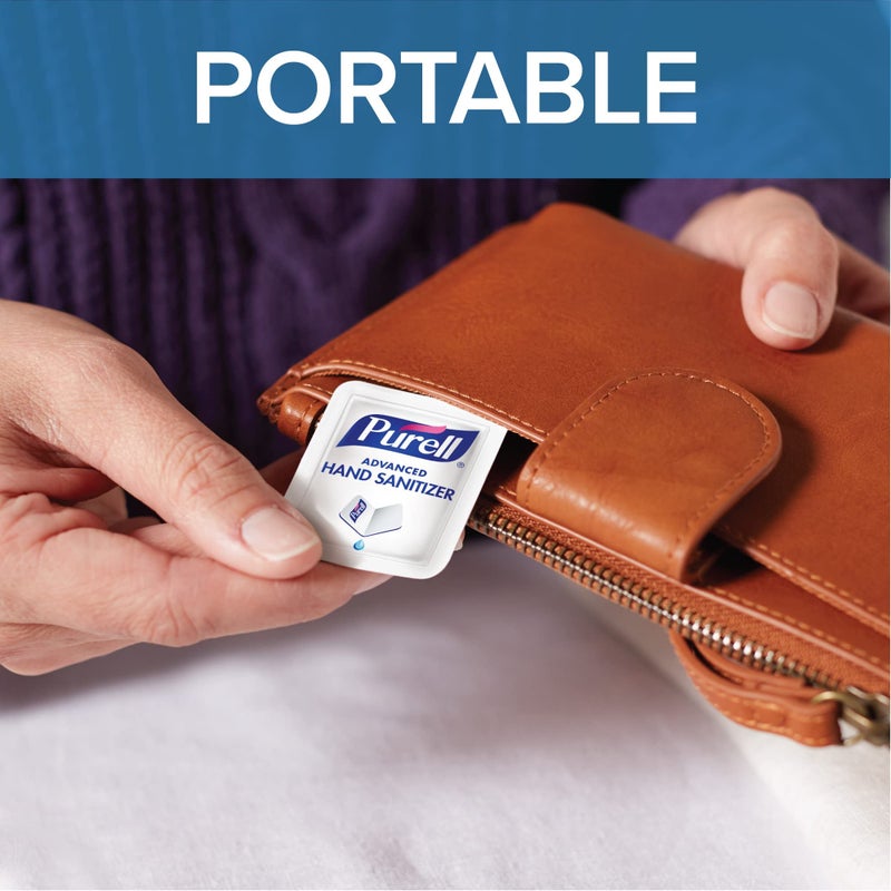 Purell جيل مطهر اليدين المتقدم من بيوريل، خالي من العطور، 500 عبوة سفر بحجم الاستخدام الفردي - 9630-5C - Image 4