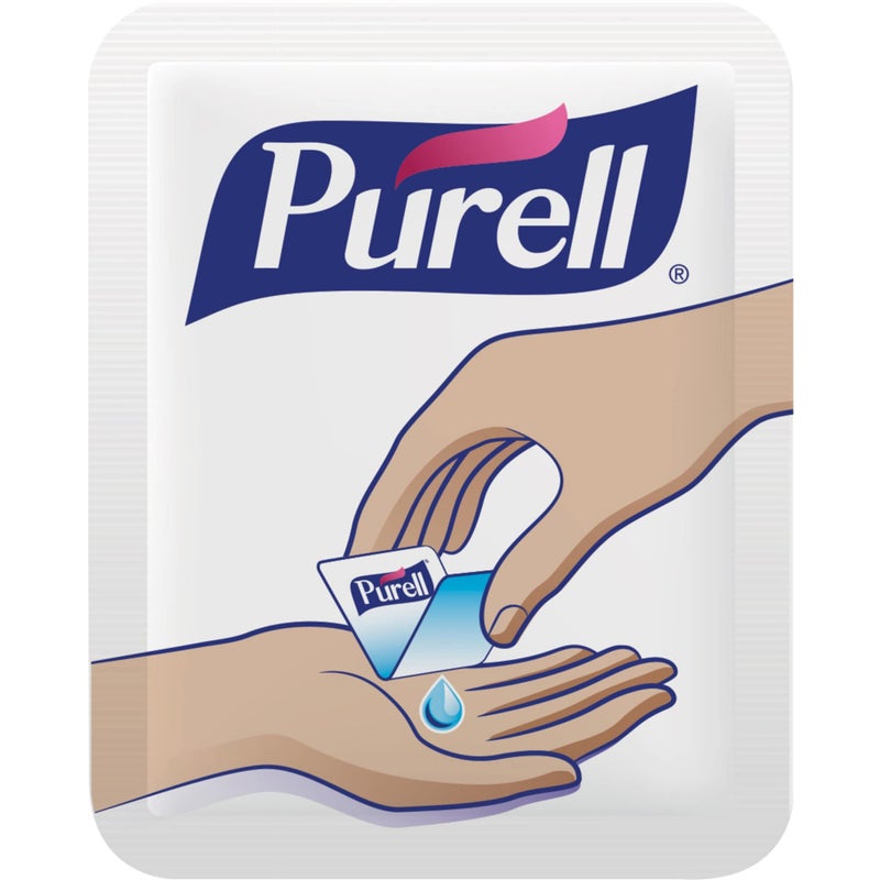 Purell جيل مطهر اليدين المتقدم من بيوريل، خالي من العطور، 500 عبوة سفر بحجم الاستخدام الفردي - 9630-5C - Image 1