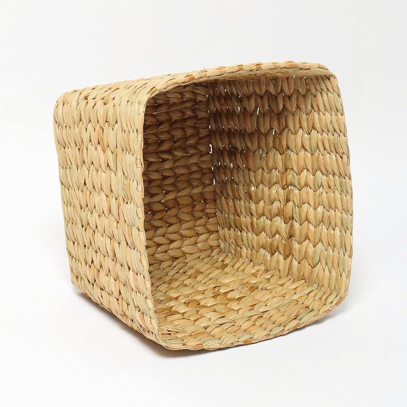 HabereIndia Habere India All the Cultures Fabricating India Seagrass Waste Bin | Paper Bin | Trashcan - Home & Office Dry Waste Dustbin Basket (Beige, 22 * 22 * 15 CM.) - Image 5
