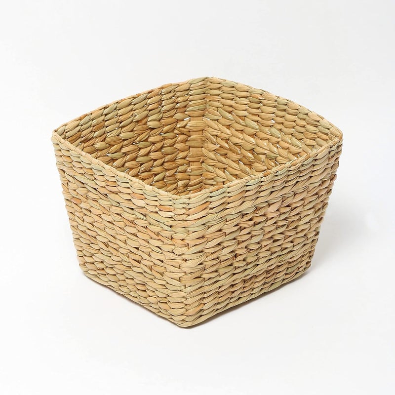 HabereIndia Habere India All the Cultures Fabricating India Seagrass Waste Bin | Paper Bin | Trashcan - Home & Office Dry Waste Dustbin Basket (Beige, 22 * 22 * 15 CM.) - Image 3