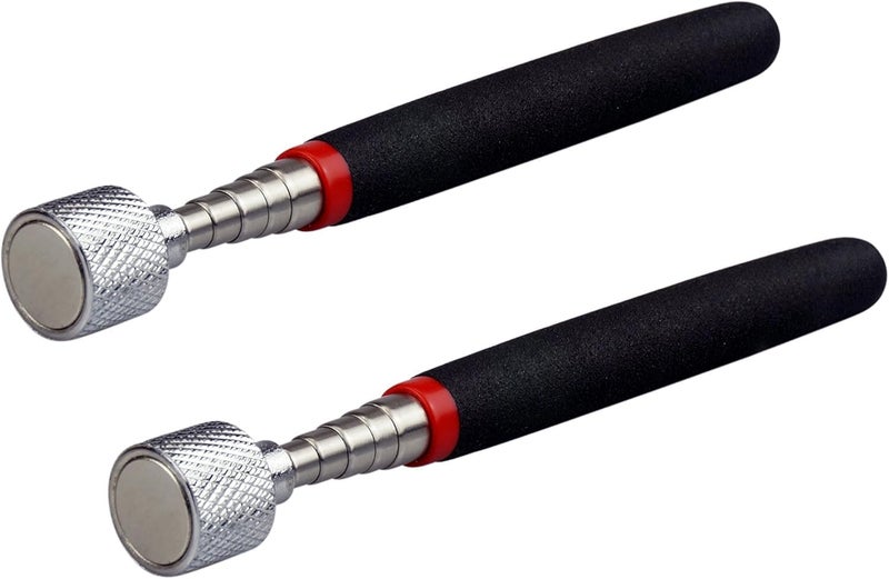 SE 30-Inch Telescopic Magnetic Pick-Up Tools with 15-lb Pull Capacity, 2-Pack - Extendable Stainless Steel Shaft, Cushioned Grip - 8036TM-NEW-2 - Image 1