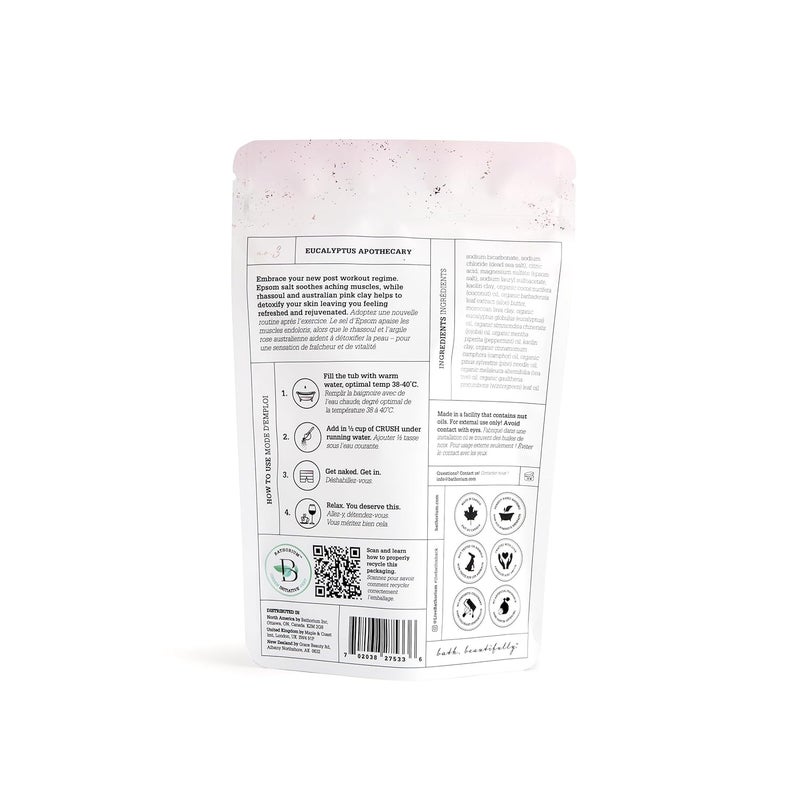 Bathorium Eucalyptus Apothecary Crush Muscle Recovery Bath Soak Eucalyptus Tea Tree Oils PostWorkout Sinus Relief pHBalanced 5 Baths 21 oz - Image 3