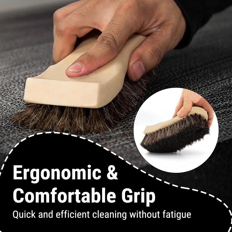 YeewayVeh Leather Cleaning Brush, Long Bristle Horse Hair Car Cleaning Brush for Car Interior Leather Seat and Home Furniture - Image 5