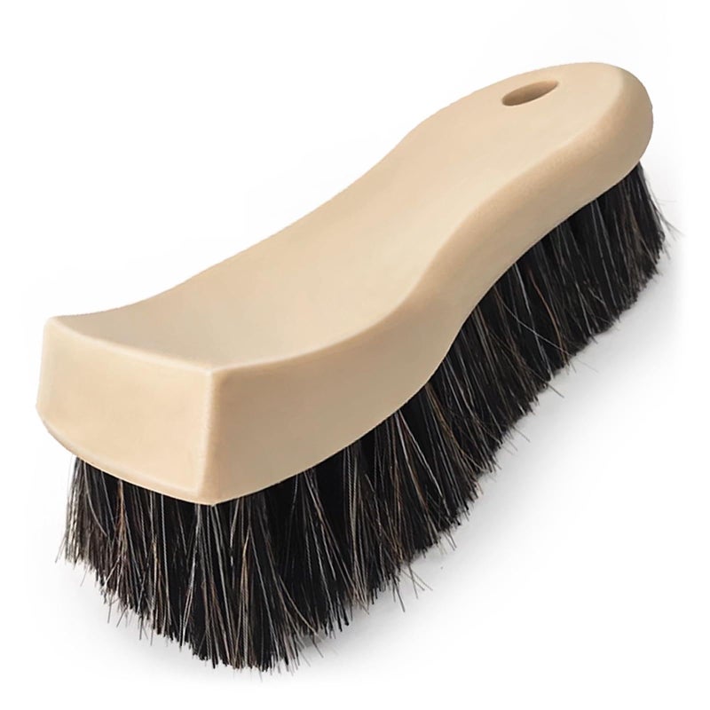 YeewayVeh Leather Cleaning Brush, Long Bristle Horse Hair Car Cleaning Brush for Car Interior Leather Seat and Home Furniture - Image 1