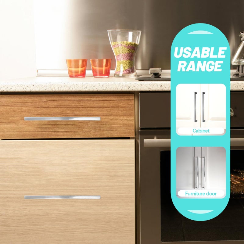 Aluminum Alloy Cabinet Handles 192mm Hole Spacing Matte Finish Kitchen Wardrobe Pulls - Image 5