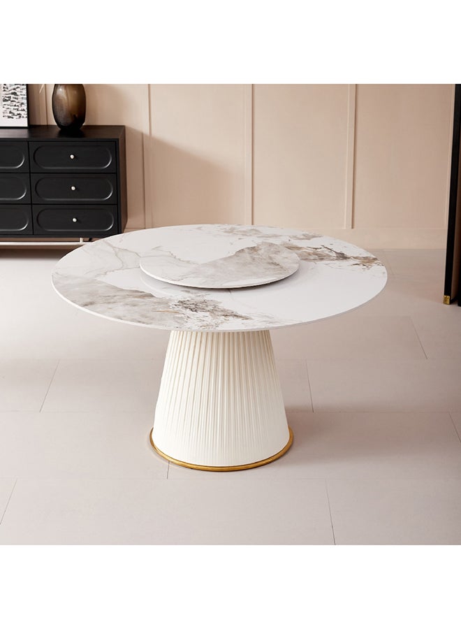 Home Box Carmella 6-Seater Round Sintered Stone Dining Table with Lazy Susan 155 x 75 x 155 cm  - Image 1