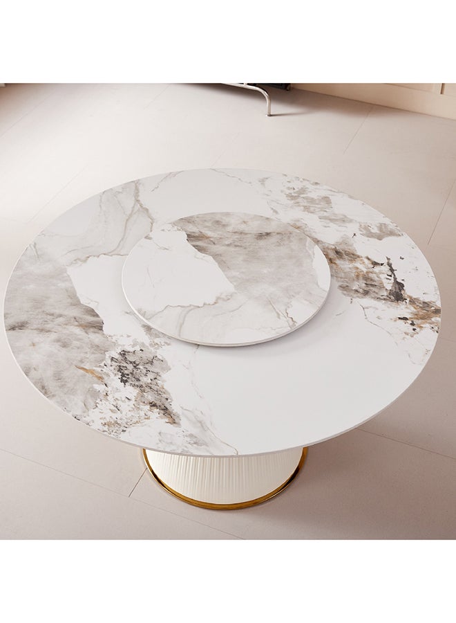 Home Box Carmella 6-Seater Round Sintered Stone Dining Table with Lazy Susan 155 x 75 x 155 cm  - Image 3