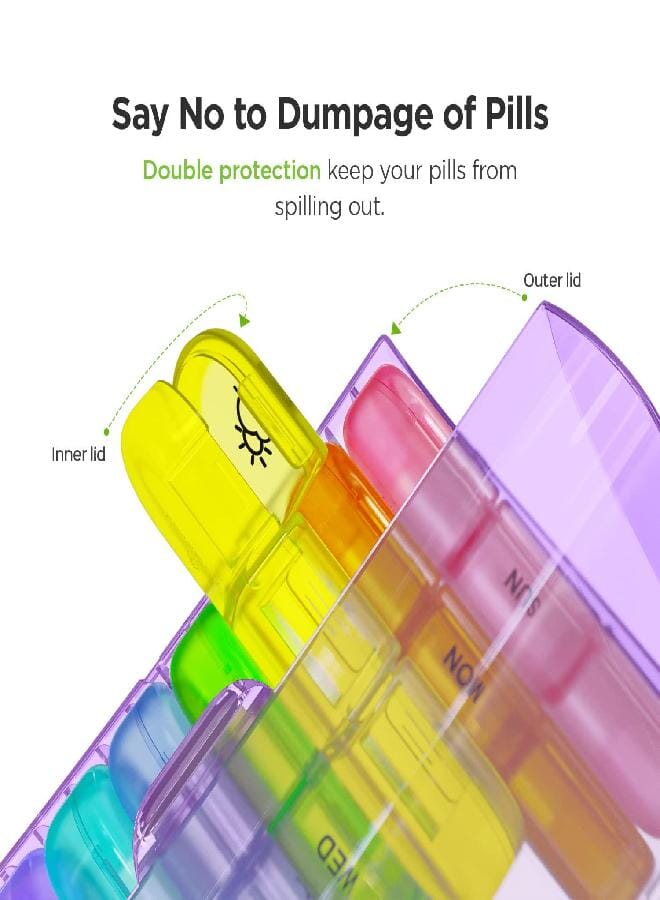 AUV0N AUVON Weekly Pill Organizer 3 Times a Day, Large 7 Day Pill Box 3 Times a Day with Separate Container, Portable Pill Case for Medication, Vitamins, Fish Oil and Supplements - Image 3