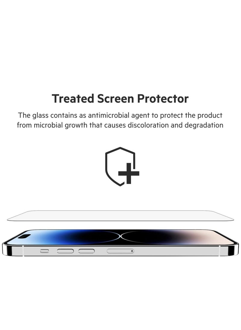 Raxoom UltraGlass iPhone 14 Pro Max Screen Protector, AntiMicrobial-Treated, Easy Bubble Free Application with Included Installation Guide Tray, 9H Hardness Tested - Image 4