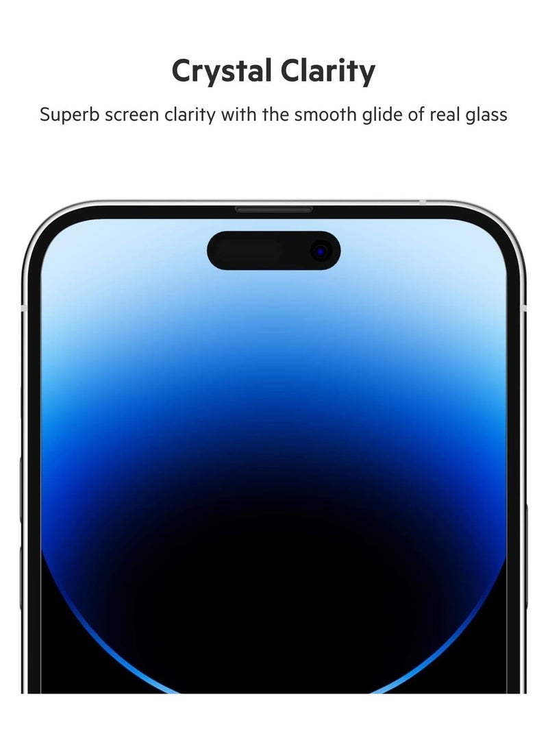 Raxoom UltraGlass iPhone 14 Pro Max Screen Protector, AntiMicrobial-Treated, Easy Bubble Free Application with Included Installation Guide Tray, 9H Hardness Tested - Image 3
