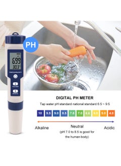 ELIKLIV 5-in-1 Digital Water Quality Meter, 0.01 High Accuracy PH Tester Digital for Water TDS/EC/Salinity/Temperature/PH Pen, PPM Meter Water Tester for Drinking Water, Hydroponics, Plants, Aquariums and Swimming Pools  - Image 5