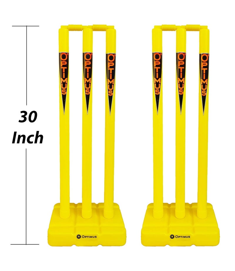 Optimus Optimus Full Size Cricket Plastic Stump Set 30 Inch 6 Stumps 2 Base 4 Bailsfor 12 Yr Above Tennis Ball Cricket Match  - Image 2