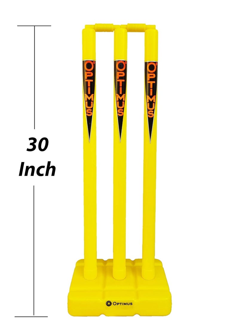 Optimus Optimus Full Size Cricket Plastic Stump Set 30 Inch 6 Stumps 2 Base 4 Bailsfor 12 Yr Above Tennis Ball Cricket Match  - Image 3