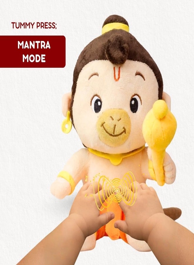 Clapstore Mantra Chanting Hanuman with Meditation Mode Interactive Musical Soft Stuffed Plush Toy | Non-Toxic, Safe | Best Birthday Gift for Newborn Kids (Boys, Girls) - Image 2
