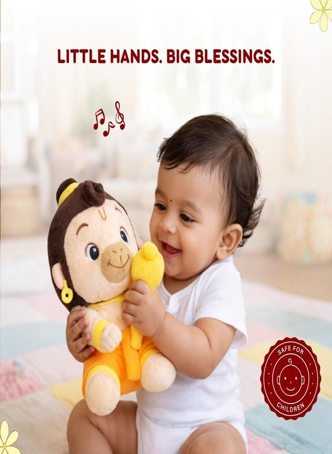 Clapstore Mantra Chanting Hanuman with Meditation Mode Interactive Musical Soft Stuffed Plush Toy | Non-Toxic, Safe | Best Birthday Gift for Newborn Kids (Boys, Girls) - Image 4