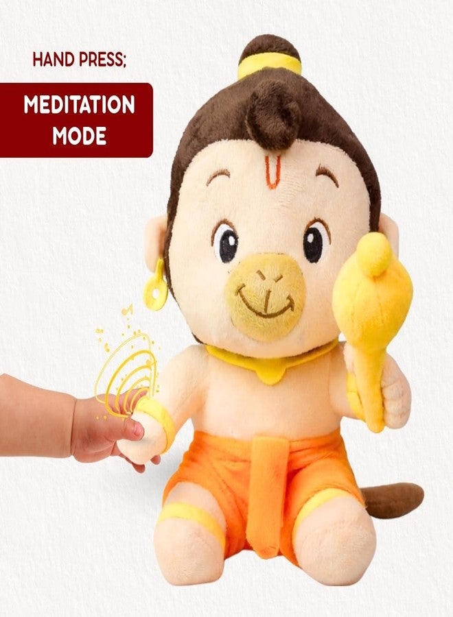 Clapstore Mantra Chanting Hanuman with Meditation Mode Interactive Musical Soft Stuffed Plush Toy | Non-Toxic, Safe | Best Birthday Gift for Newborn Kids (Boys, Girls) - Image 3