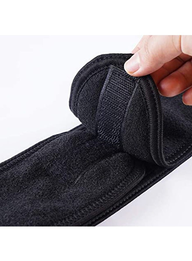 GUSGU Spa Facial Headband 3pcs, Microfiber Headbands, Non-slip Adjustable Stretch Washable Coral Fleece Make Up Head Wrap with Magic Tape for Face Washing, Shower, Mask, Yoga, Sport (Grey Black Blue) - Image 5