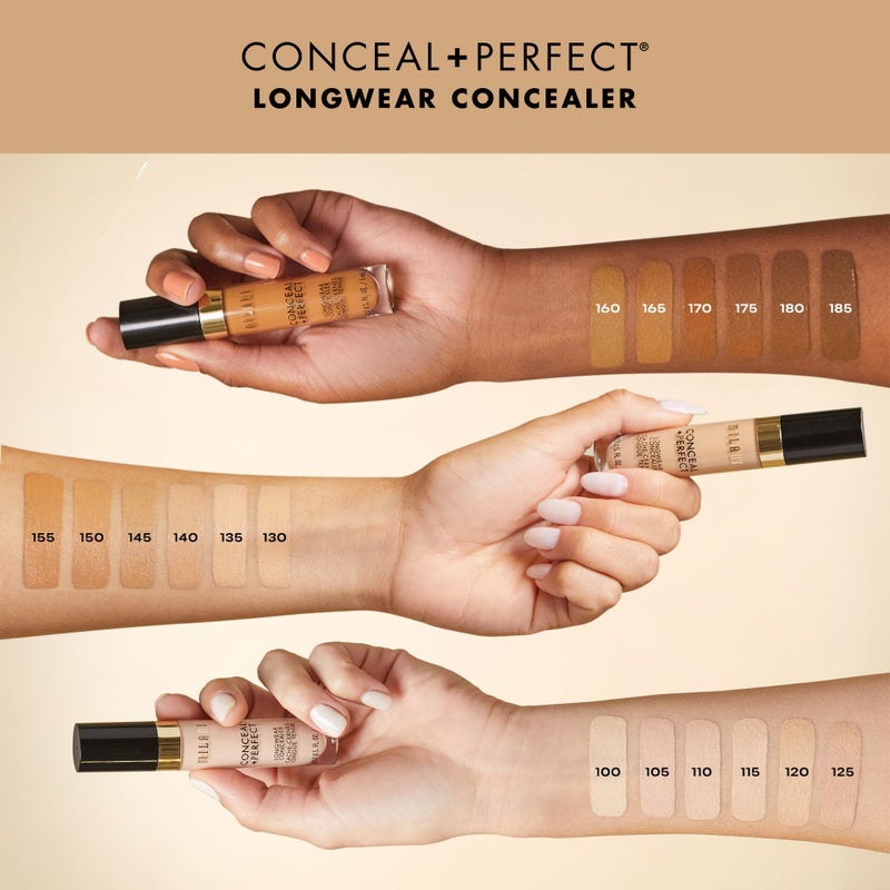 Milani Conceal + Perfect Longwear Concealer Full Coverage Infused with Hyaluronic Acid & Vitamin E, Cover Dark Circles, Blemishes & Skin Imperfections for Long-Lasting Wear - Medium Beige - Image 4