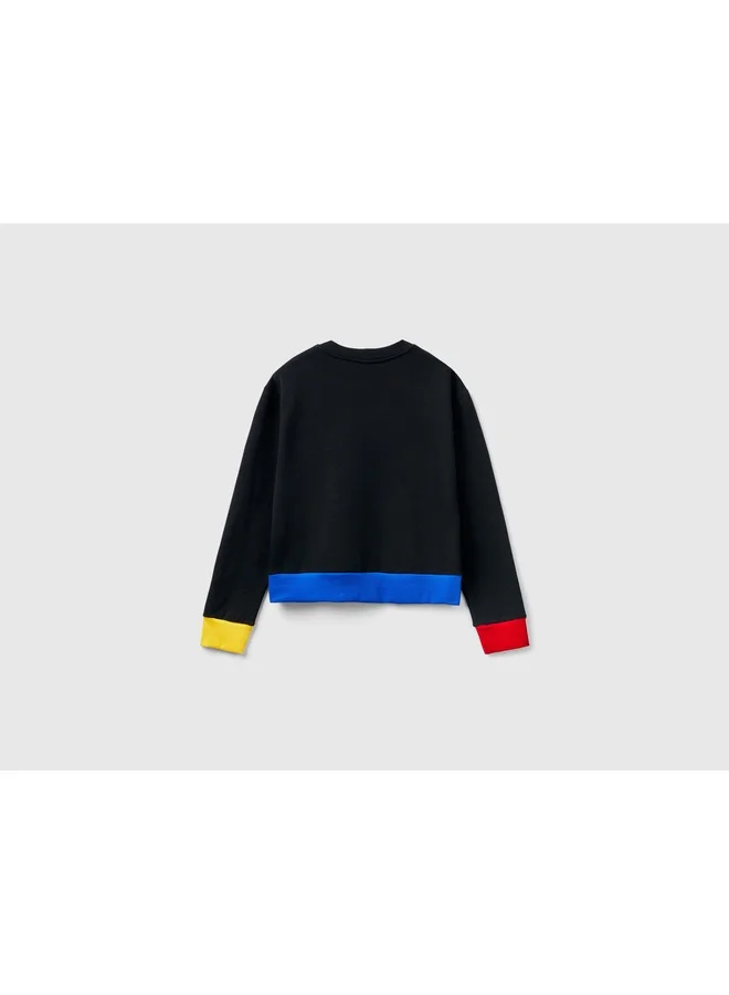 UNITED COLORS OF BENETTON Pullover Sweatshirt With Logo Print