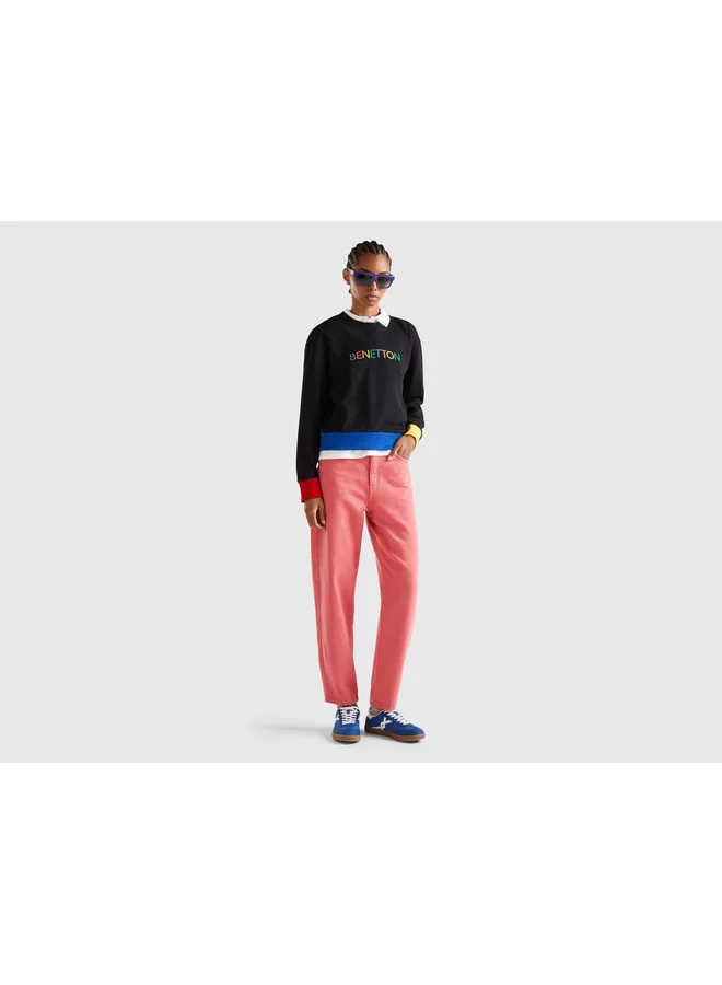 UNITED COLORS OF BENETTON Pullover Sweatshirt With Logo Print