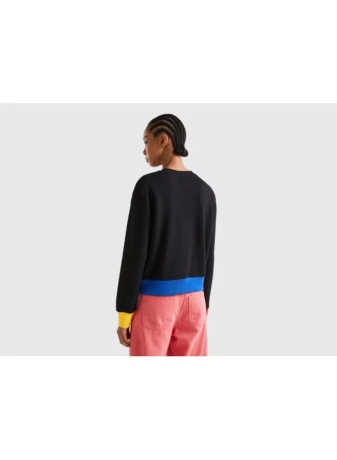 UNITED COLORS OF BENETTON Pullover Sweatshirt With Logo Print