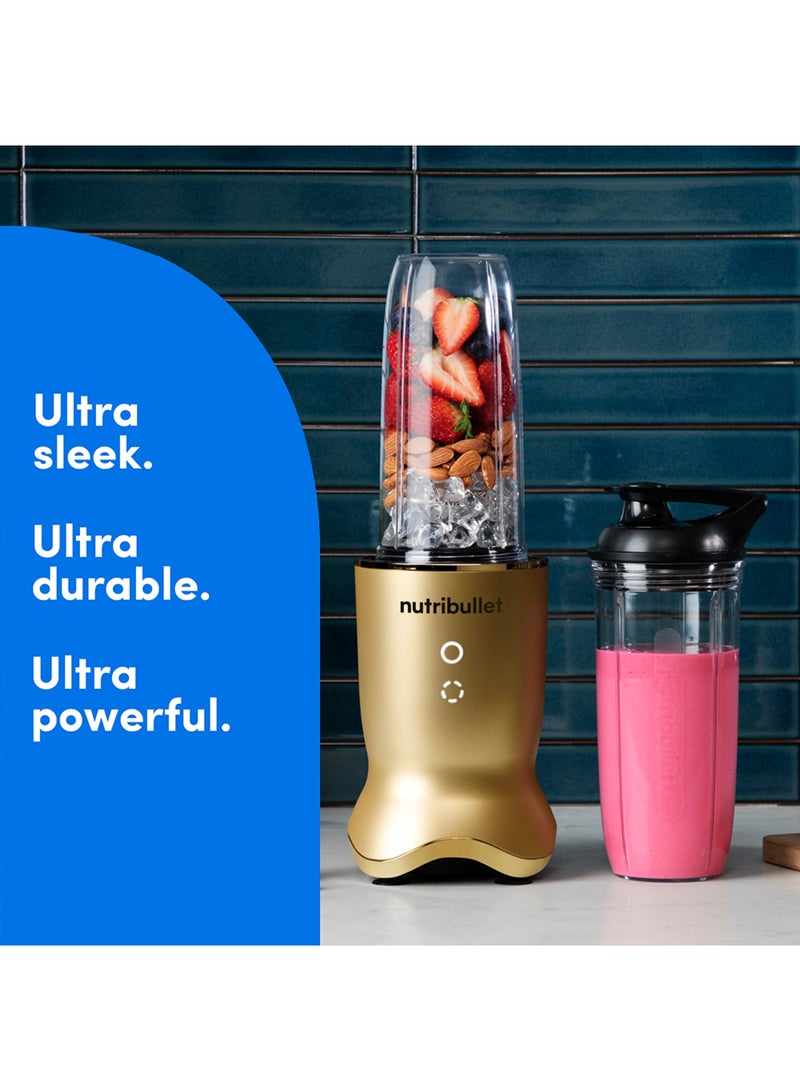 nutribullet Ultra 1200W High-Speed Blender, Multi-Functional, Quiet Motor, Tritan™ Renew Cups, Rapid Extractor Blades, BPA-Free, Shatter-Resistant, Glow Interface, 900 ml,  NBU-500G, 1-Year Warranty, Gold 900 ml 1200 W NBU-500G Gold - Image 5