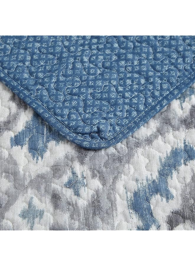 تومي بهاما طقم لحاف قابل للعكس من القطن مع غطاء وسادة متناسق لجميع المواسم، ديكور منزلي ساحلي، توأم، الرأس الأخضر، رمادي دخاني، أزرق - Image 4