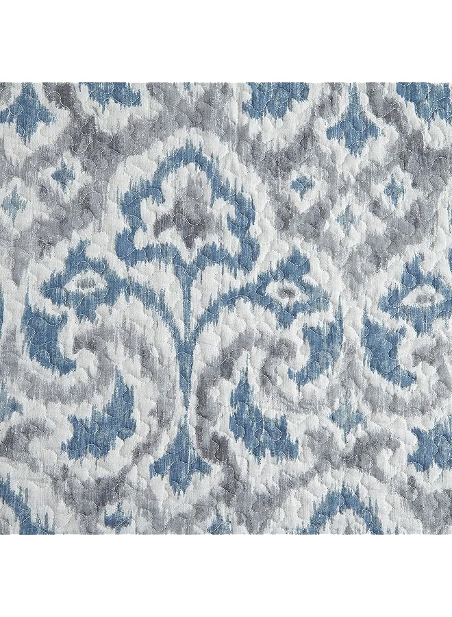 تومي بهاما طقم لحاف قابل للعكس من القطن مع غطاء وسادة متناسق لجميع المواسم، ديكور منزلي ساحلي، توأم، الرأس الأخضر، رمادي دخاني، أزرق - Image 3