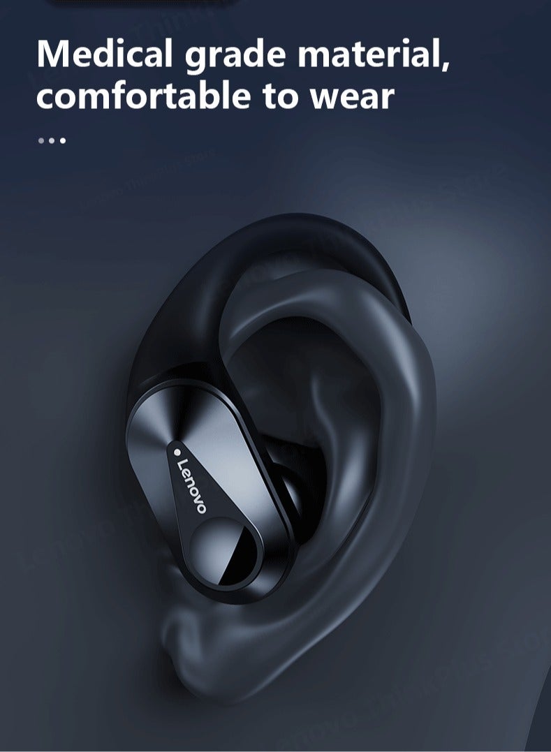 لينوفو سماعات بلوتوث LP75، سماعات رأس لاسلكية مع شاشة رقمية LED، صوت جهير عالٍ لتقليل الضوضاء، سماعات أذن متينة مقاومة للماء مع ميكروفون مدمج، (قطعة واحدة، أسود) - Image 4