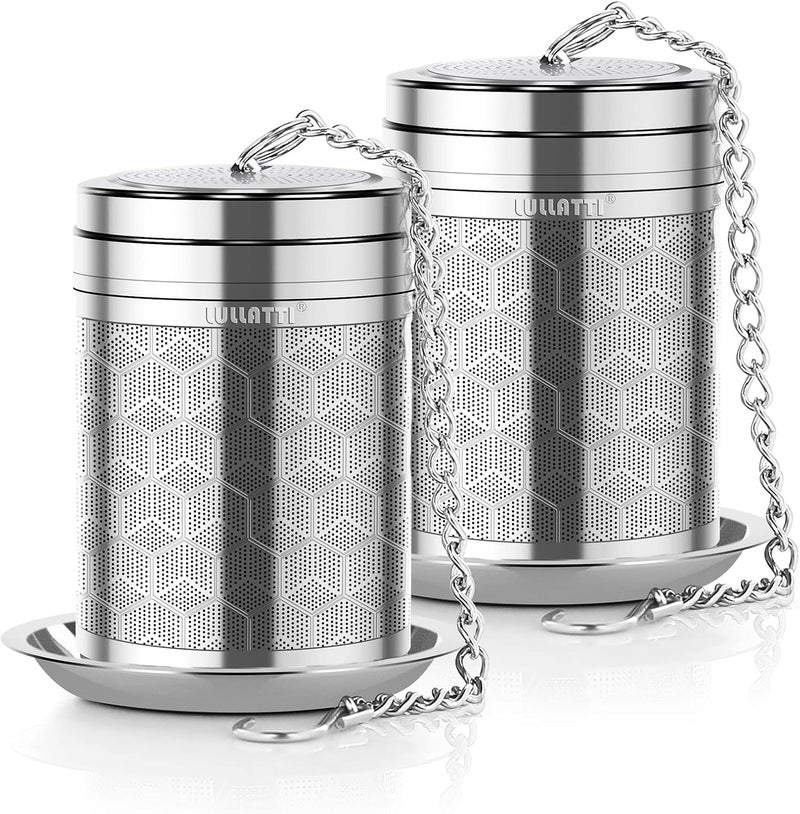 LULLATTI Large Tea Infuser for Loose Tea(2 Pack), 304 Stainless Steel Tea Ball Strainer, Extra Fine Mesh Tea Steeper for Brewing All Kind of Tea, Fits for Most Teapot, Cups or Mugs - Image 1