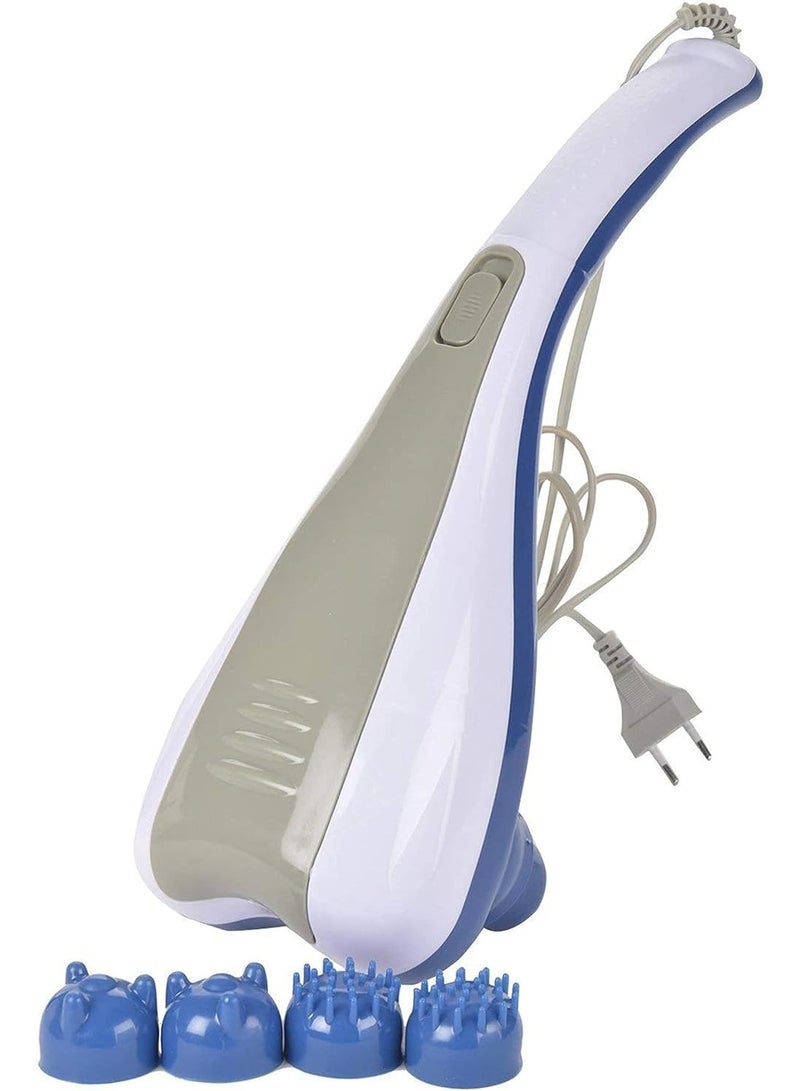 دينكس جهاز تدليك محمول باليد مزدوج الراس لكامل الجسم بالتسخين والاهتزاز بالاشعة تحت الحمراء لتدليك الانسجة الكهربائية مزدوجة الايقاع والرقبة والكتف والظهر والذراعين والساق والقدم وعضلات الساق - Image 1