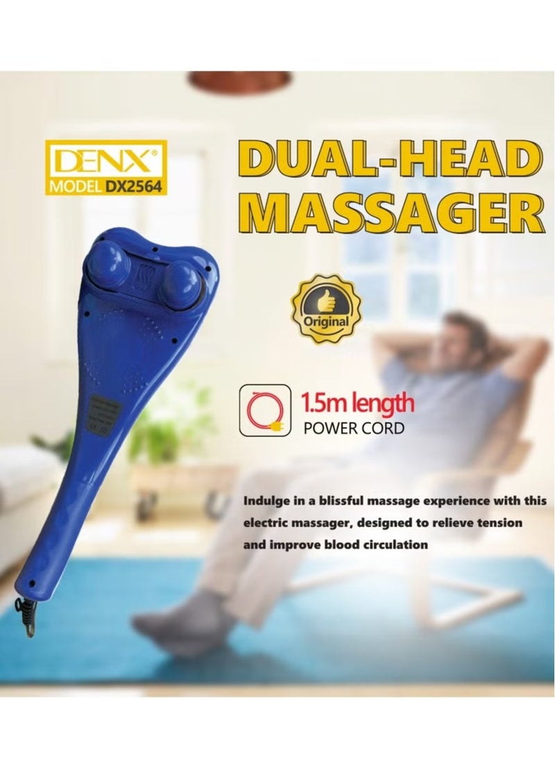 دينكس جهاز تدليك محمول باليد مزدوج الراس لكامل الجسم بالتسخين والاهتزاز بالاشعة تحت الحمراء لتدليك الانسجة الكهربائية مزدوجة الايقاع والرقبة والكتف والظهر والذراعين والساق والقدم وعضلات الساق - Image 5