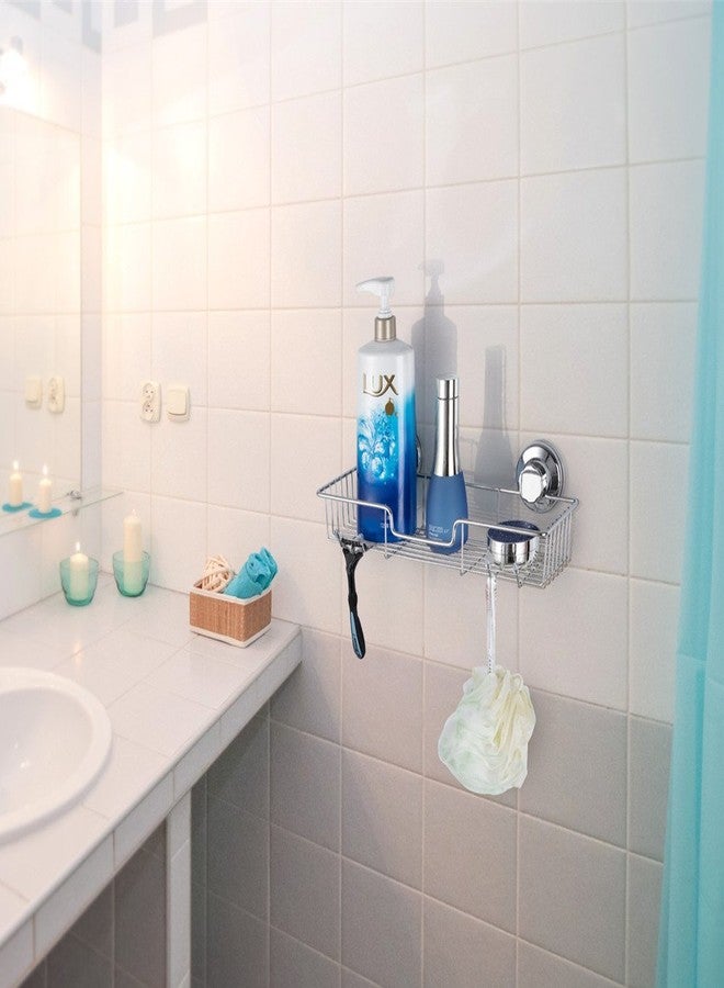 SANNO Suction Cup Shower Caddy Storage Combo Organizer, No Damage Bath Shelf Suction Cup Shower Basket,Rustproof Wire Bathroom Accessories - Rustproof Stainless Steel - Image 4