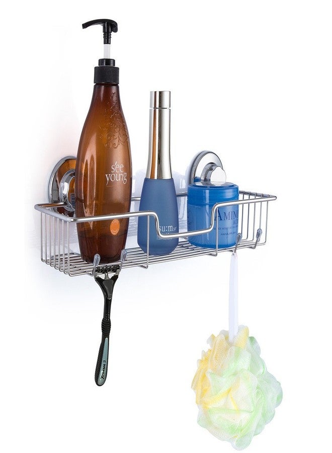 SANNO Suction Cup Shower Caddy Storage Combo Organizer, No Damage Bath Shelf Suction Cup Shower Basket,Rustproof Wire Bathroom Accessories - Rustproof Stainless Steel - Image 3