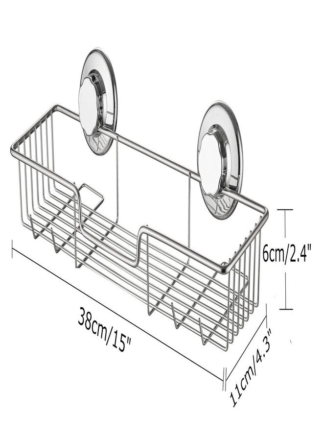 SANNO Suction Cup Shower Caddy Storage Combo Organizer, No Damage Bath Shelf Suction Cup Shower Basket,Rustproof Wire Bathroom Accessories - Rustproof Stainless Steel - Image 5