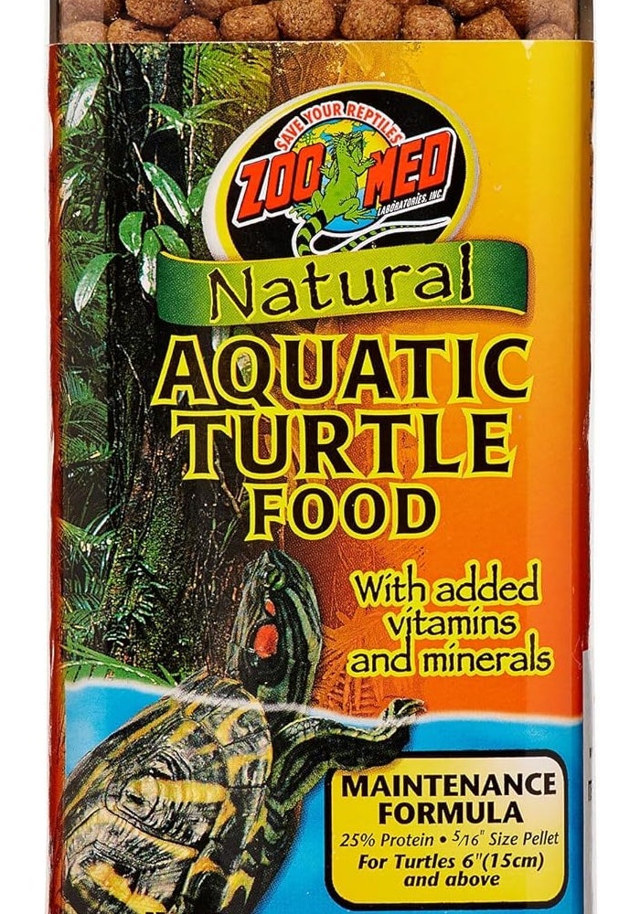Zoo Med Natural Aquatic Turtle Food - 12 oz Maintenance Formula with Added Vitamins and Minerals - Image 1