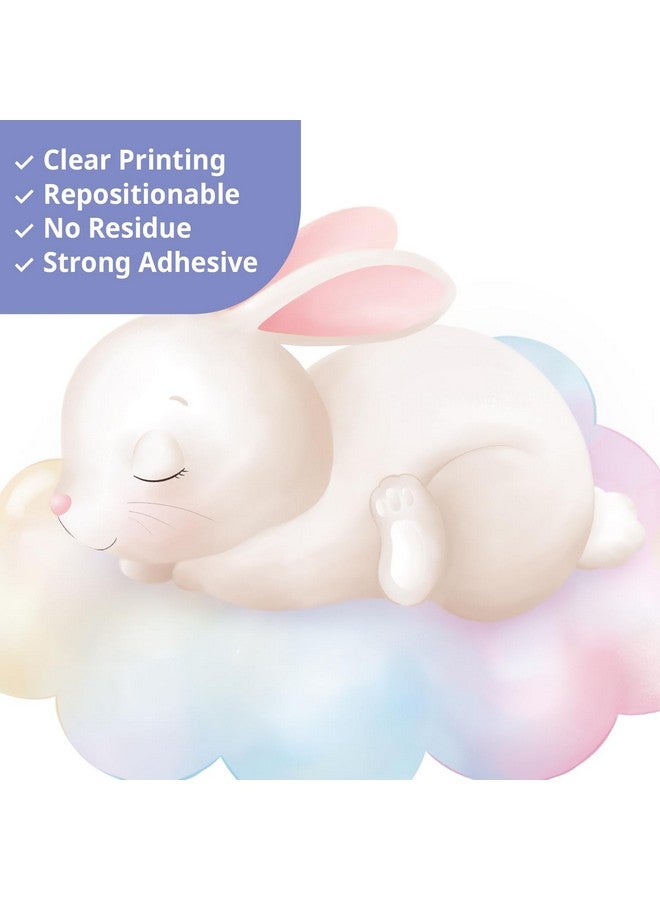 DECOWALL SG2-2313 Rainbow Moon Clouds and Rabbits Wall Stickers Decals Bedroom Star Room Nursery for Girls Baby Decorations Girly Kids Balloon Living - Image 5