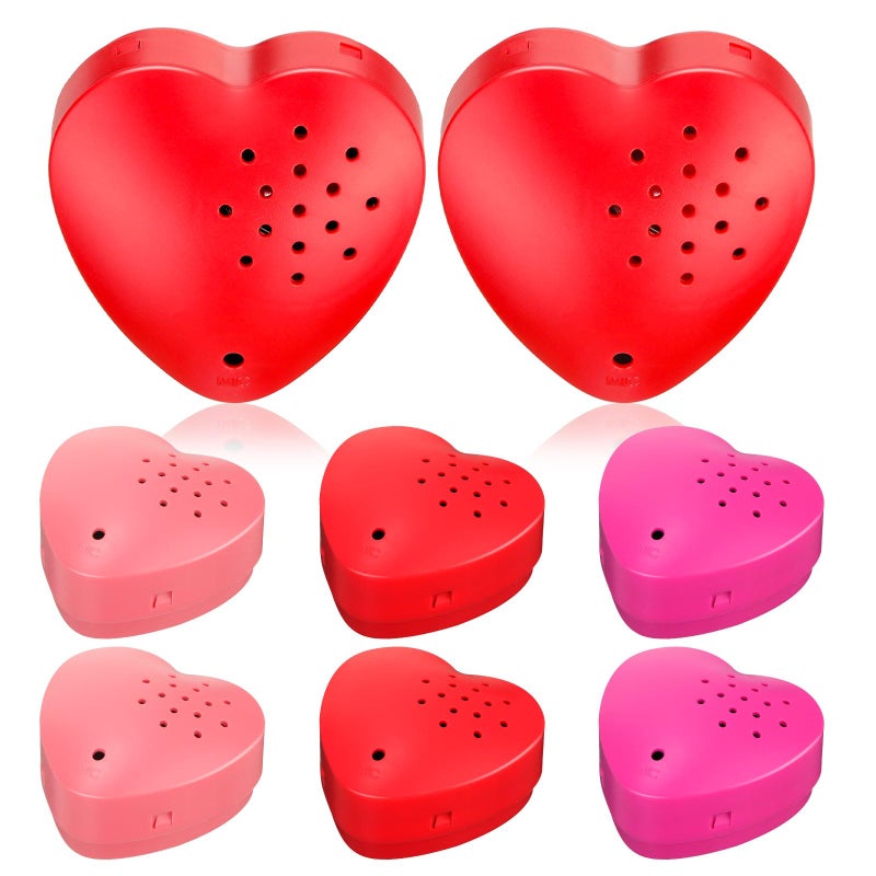 Copkim 6 Pcs 20 Seconds Valentine's Voice Recorder for Stuffed Animal Heart Shape Sound Recorder Push Button Recordable Device Sound Module for Gift Recording Voice Message(Red, Rose Red, Pink) - Image 1