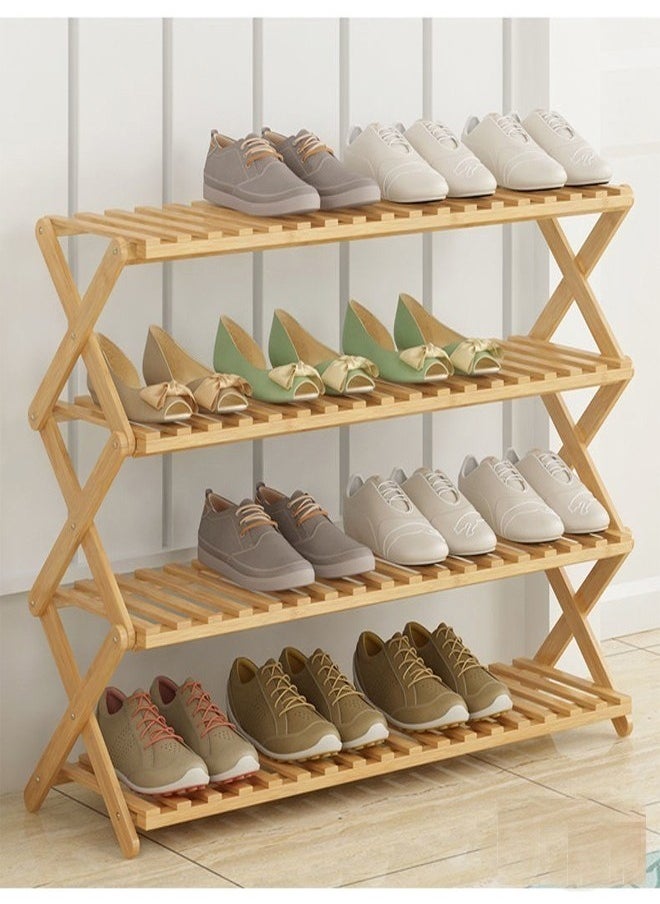 4 Tier Portable Multipurpose Foldable Bamboo Shoe Rack Shoe Organizer Shelf Storage Rack Display Stand for Entryway Living Room Home Office 100x25x68 cm - pzsku/Z7F323576A7E867BB1304Z/45/_/1720161879/9c6a9dfc-4859-4408-957c-e3c88fdbafbf