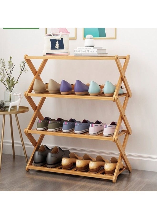 4 Tier Portable Multipurpose Foldable Bamboo Shoe Rack Shoe Organizer Shelf Storage Rack Display Stand for Entryway Living Room Home Office 100x25x68 cm - pzsku/Z7F323576A7E867BB1304Z/45/_/1720161882/9a8da8b9-117d-4db6-9d05-4df7577eff1e