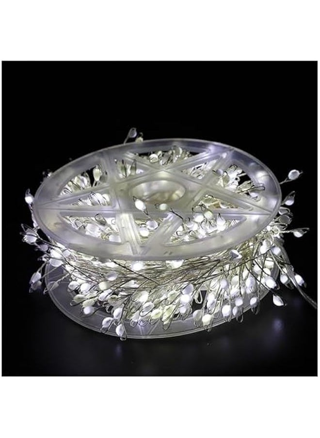 ماركة غير محددة سلك نحاسي لأضواء العيد، خيوط أضواء LED لخلق جو سحري، أضواء مستديرة قابلة للتوصيل لحفلات العطلات والزفاف، زخارف داخلية وخارجية، (24 متر - 800 ضوء - قابلة للتوصيل)  - Image 1