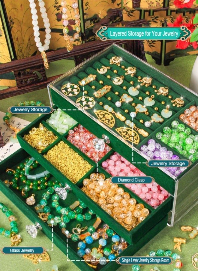 MissTiara 700+ Beads for Bracelet Making Kit, DIY Jewelry Set with Pendant Charms, Elastic Strings, 10 Colors Beads with Storage Box and Gift Bag for Bracelets, Necklace,Arts and Crafts Gift for Girls, Assorted - Image 4