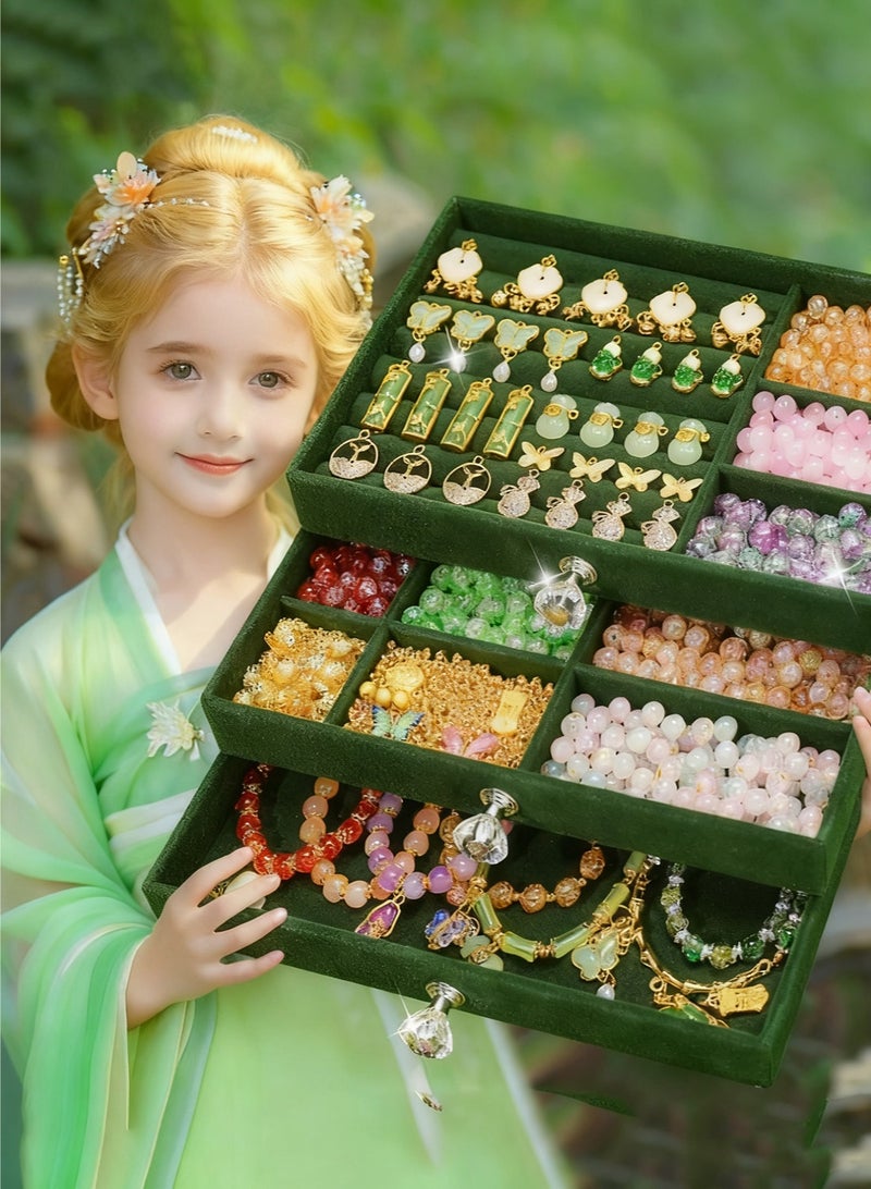 MissTiara 700+ Beads for Bracelet Making Kit, DIY Jewelry Set with Pendant Charms, Elastic Strings, 10 Colors Beads with Storage Box and Gift Bag for Bracelets, Necklace,Arts and Crafts Gift for Girls, Assorted - Image 5