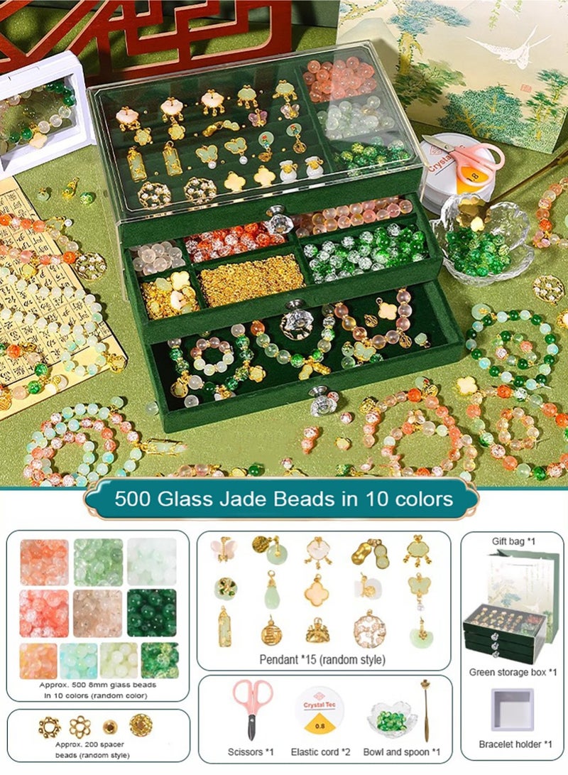 MissTiara 700+ Beads for Bracelet Making Kit, DIY Jewelry Set with Pendant Charms, Elastic Strings, 10 Colors Beads with Storage Box and Gift Bag for Bracelets, Necklace,Arts and Crafts Gift for Girls, Assorted - Image 2