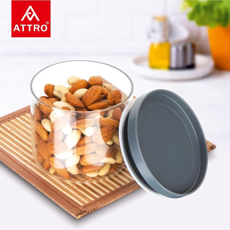 ATTRO Glassox Borosilicate Round Glass Storage Jar with Airtight PP Lid Odorless Durable and Safe Food Storage Jar Container 500ml - Image 5